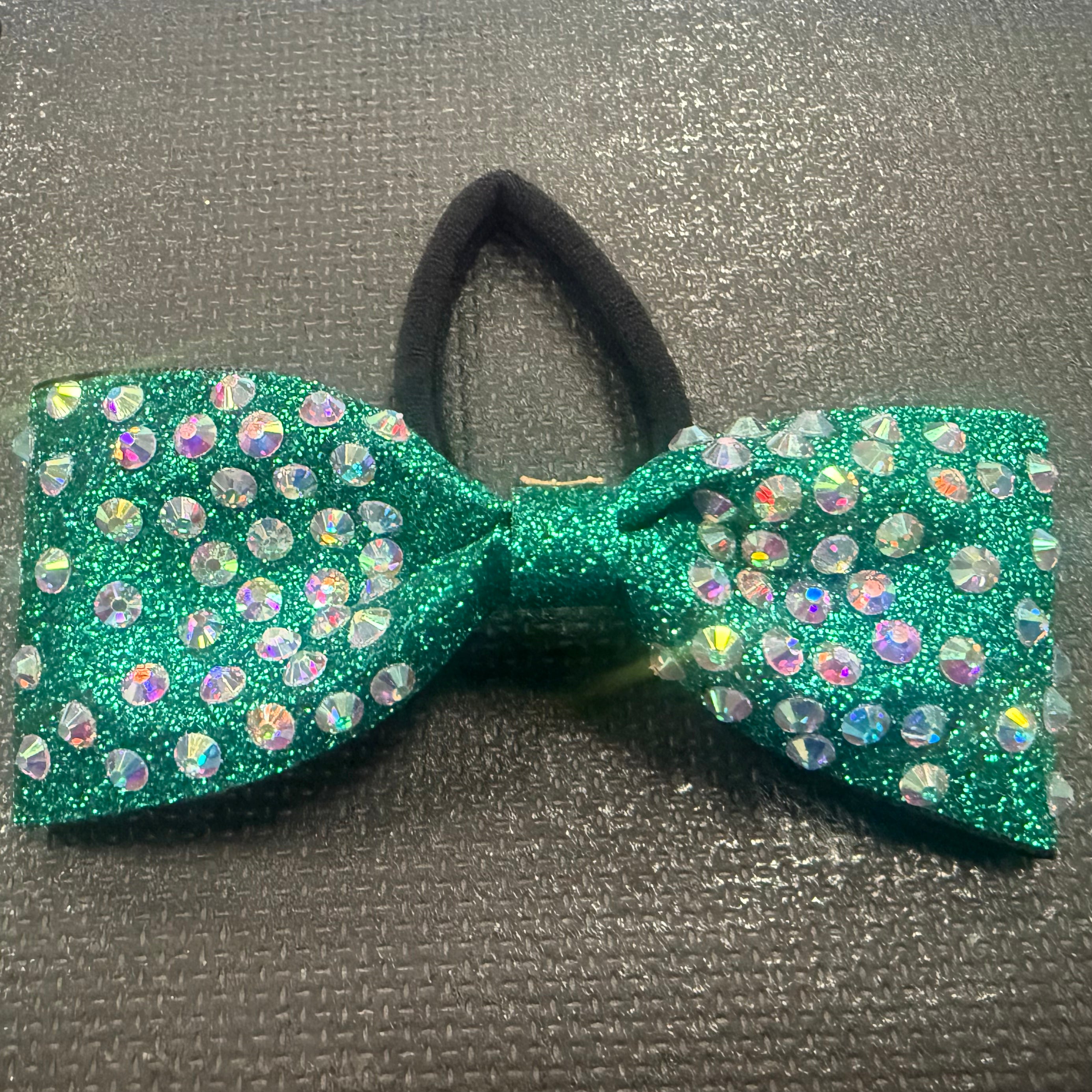 Handmade Green Tailless Cheer Bow