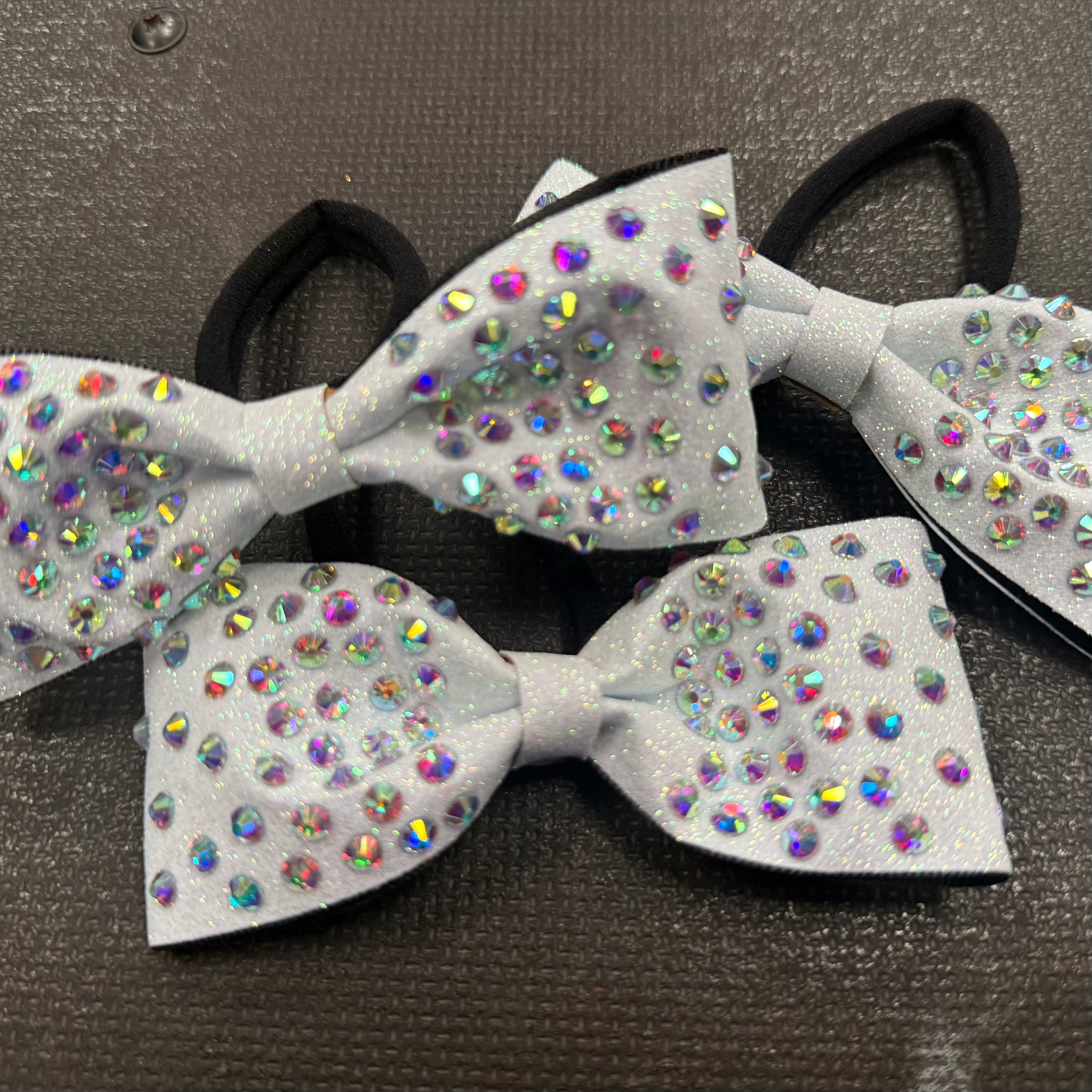 Handmade White Tailless Bow for Cheerleaders