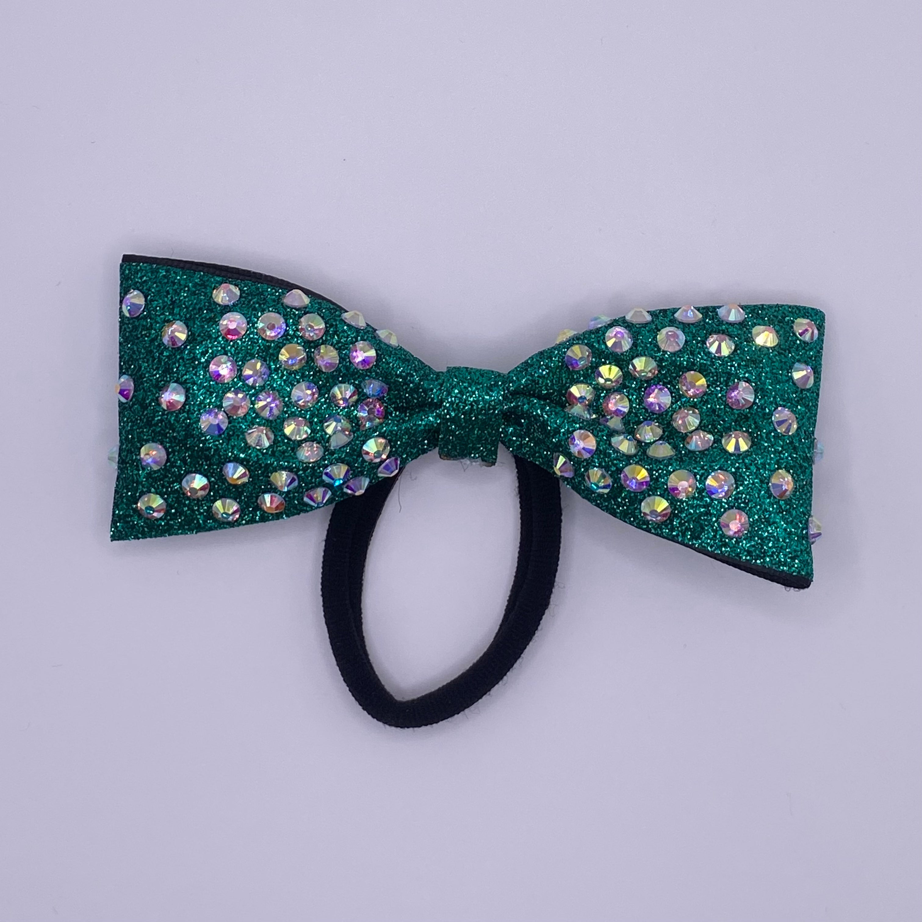 Handmade Green Tailless Cheer Bow