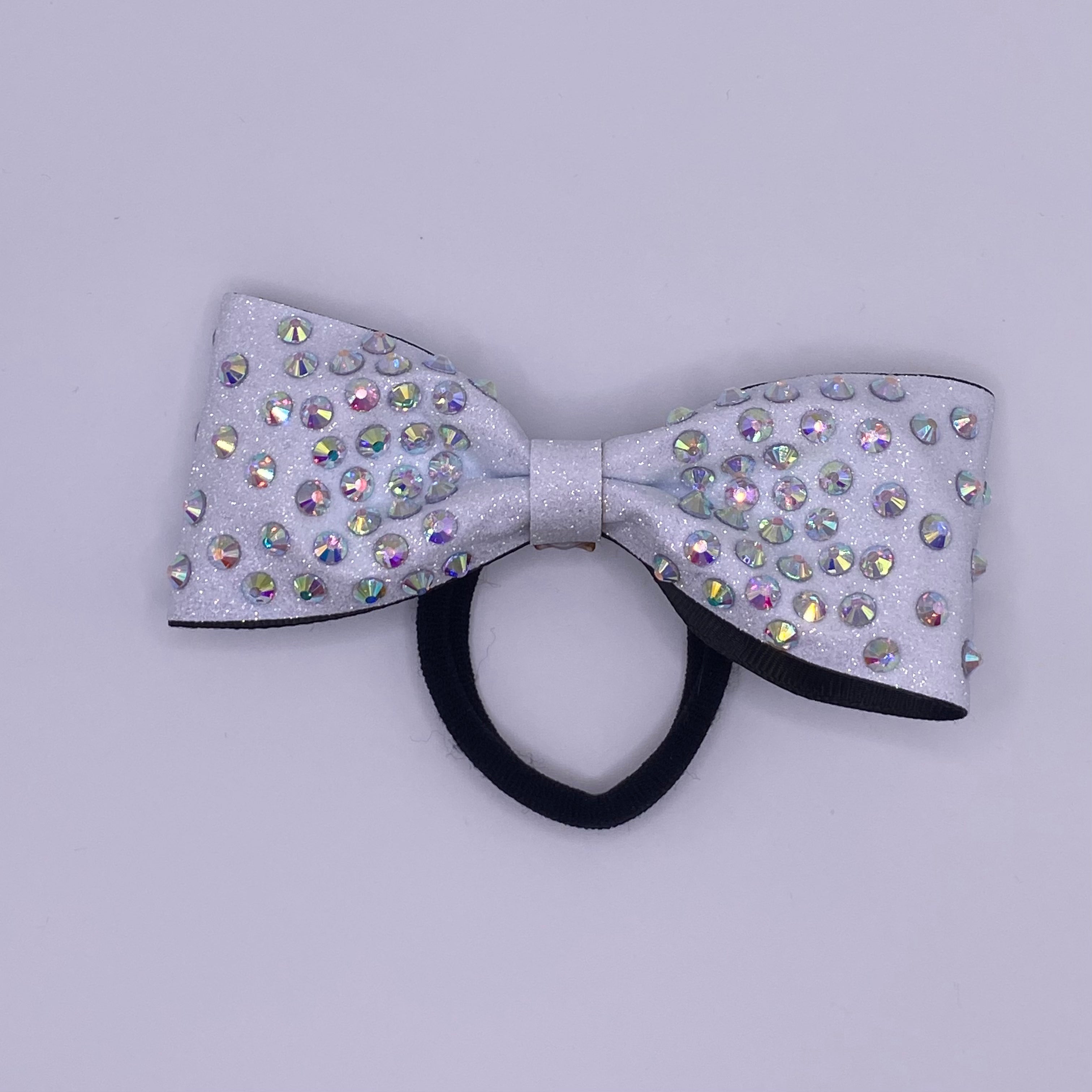 Handmade White Tailless Bow for Cheerleaders