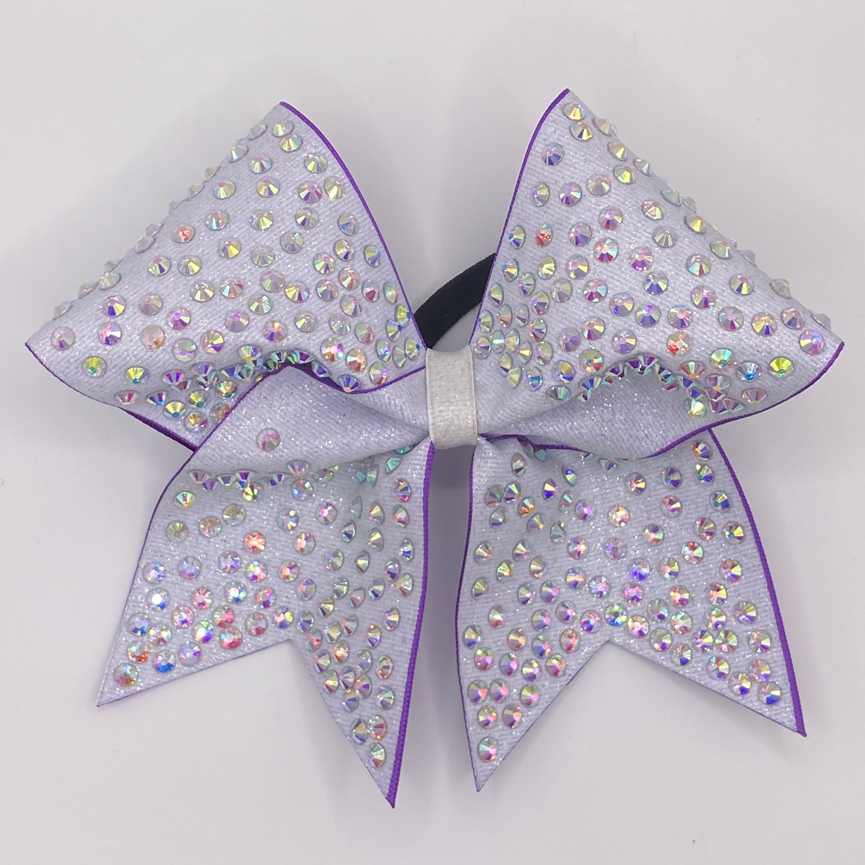 White Glitter & Rhinestone 3-Inch Cheer Bow