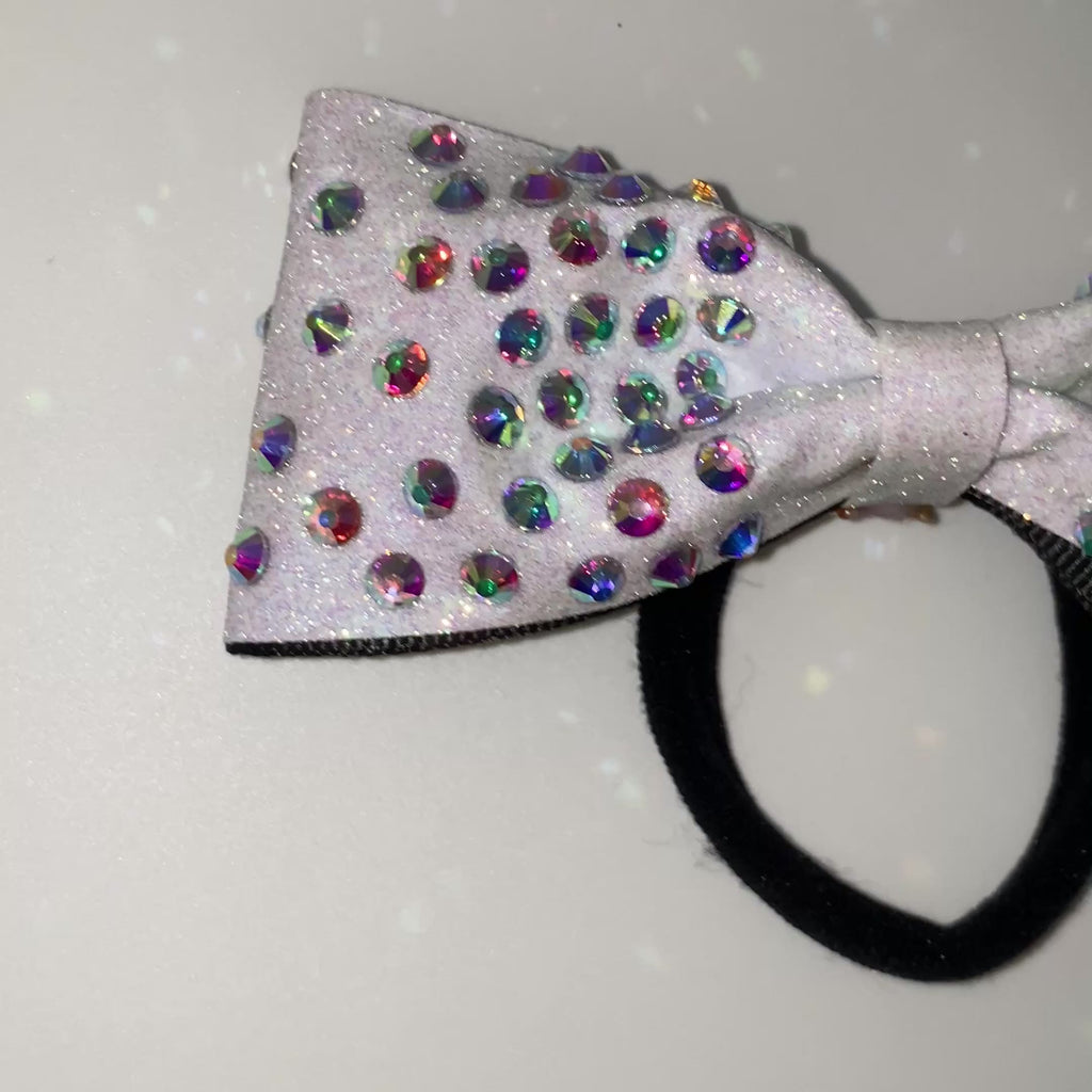 Handmade White Tailless Bow for Cheerleaders